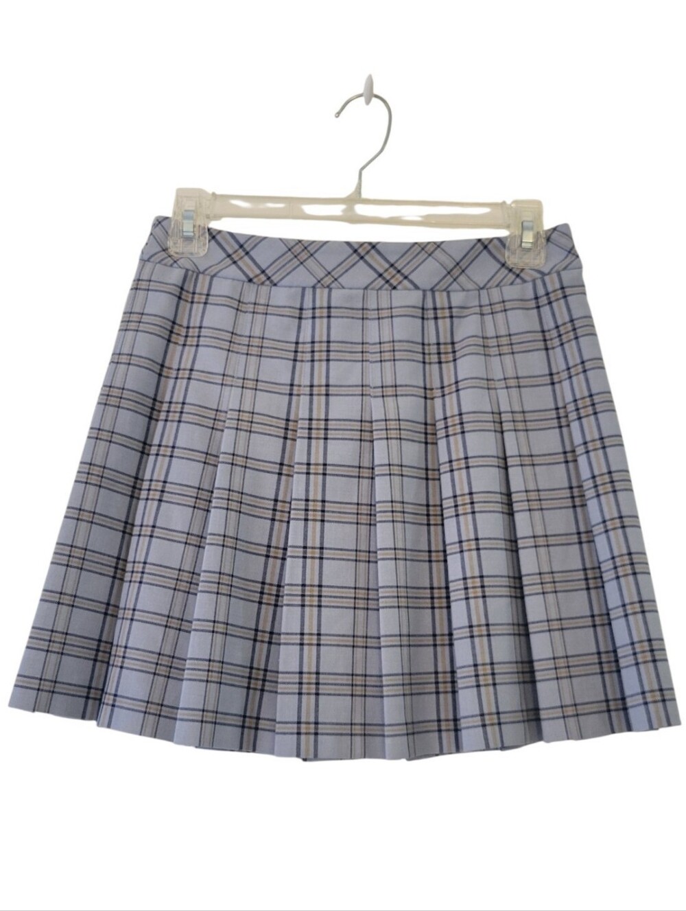 Sunday Best Aritzia Blue Plaid Pleated Preppy Mini Skirt Size 4